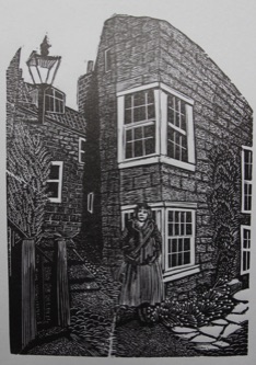The Openings Robin Hood's Bay wood engraving by Michael Atkin